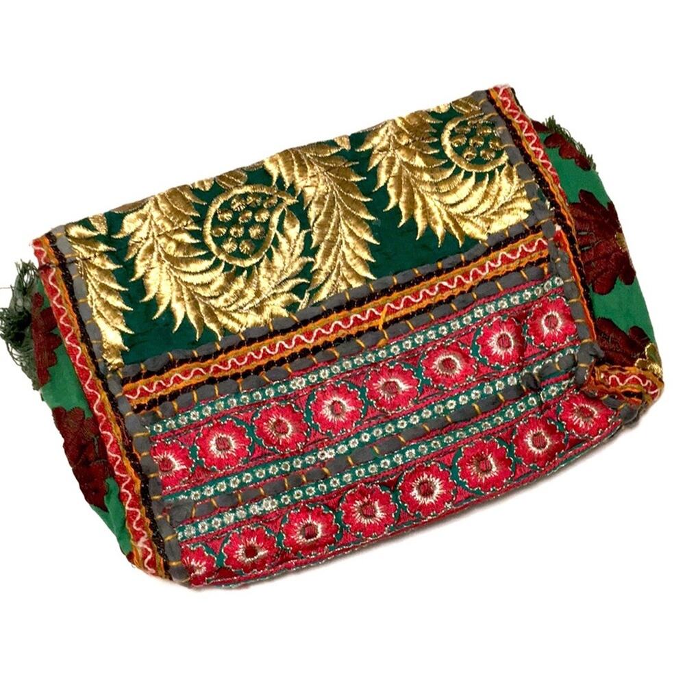 Boho style clutch banjara gypsy tribal w/ tassels - Picture 2 of 6